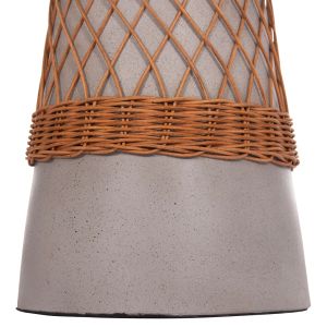 Round side table Delia Hm18167.03 fiber cement gray rattan Φ40x45cm.