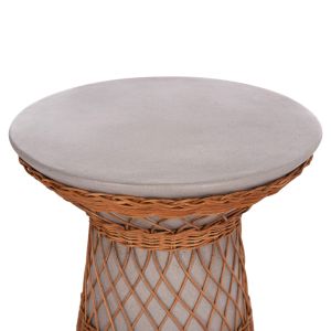 Round side table Delia Hm18167.03 fiber cement gray rattan Φ40x45cm.