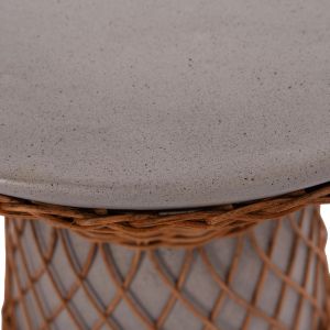 Round side table Delia Hm18167.03 fiber cement gray rattan Φ40x45cm.