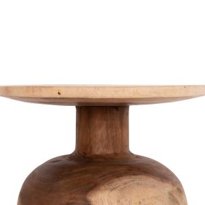 Round side table Pumbe-s Hm9892.11 solid suar wood in natural color Φ40x40hcm.
