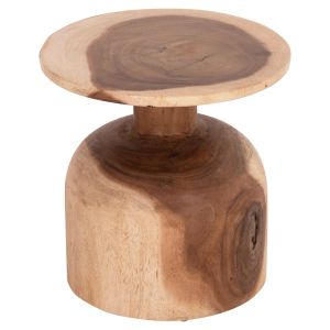 Round side table Pumbe-s Hm9892.11 solid suar wood in natural color Φ40x40hcm.
