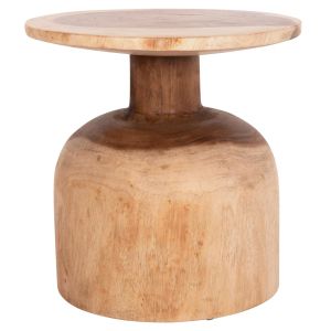 Round side table Pumbe-s Hm9892.11 solid suar wood in natural color Φ40x40hcm.