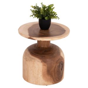 Round side table Pumbe-s Hm9892.11 solid suar wood in natural color Φ40x40hcm.