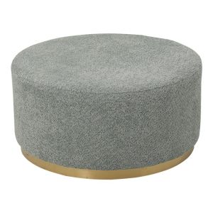 Кръгла табуретка 22283 зелен цвят със златиста основа 80x80x41см
