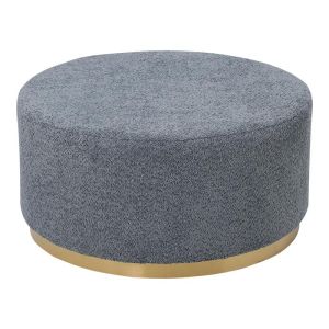 Кръгла табуретка 22283 син цвят със златиста основа 80x80x41см