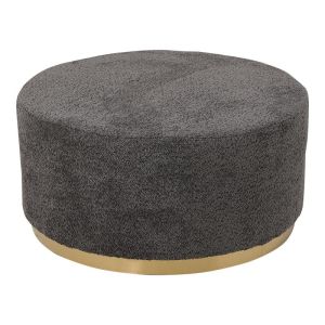 Кръгла табуретка 22283 черен цвят със златиста основа 80x80x41см