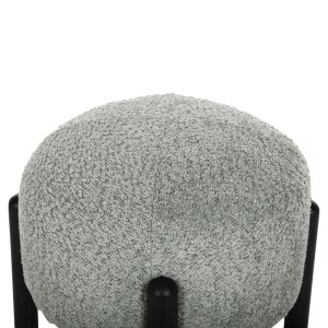 Кръгла табуретка Ewan Bloom букле цвят шам фъстък и черни метални крака D45x36hcм Hm9596,05