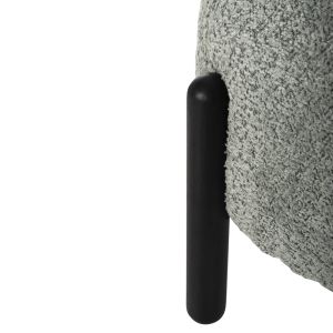 Кръгла табуретка Ewan Bloom букле цвят шам фъстък и черни метални крака D45x36hcм Hm9596,05