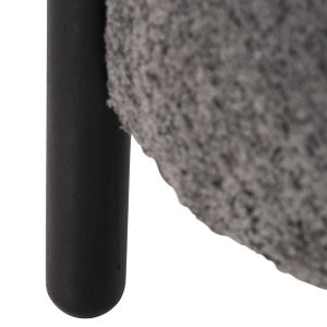 Кръгла табуретка Ewan Bloom сиво букле и черни метални крака D45x36hcм Hm9596,01