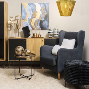 Кръгла табуретка New Lux черен цвят 46x46x43см