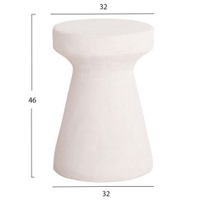 Round stool Santorini series Hm18057 MDF in white antique color Φ32x46hcm