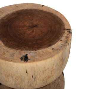 Кръгла табуретка-маса Febry Naturally Hm9753 дърво масив в естествен цвят с диаметър D35x45cm