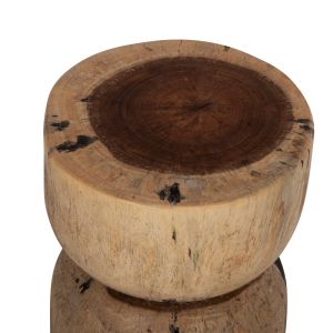 Кръгла табуретка-маса Febry Naturally Hm9753 дърво масив в естествен цвят с диаметър D35x45cm