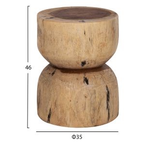 Кръгла табуретка-маса Febry Naturally Hm9753 дърво масив в естествен цвят с диаметър D35x45cm