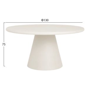 Round dining table Raiko Hm6573.02 beige fiber cement Φ130x75hcm