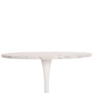 Round dining table Rollo Hm9421.11 melamine in white marble metal legs Φ90x74hcm.