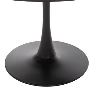 Round dining table Rollo Hm9421.12 melamine in black marble metal legs Φ90x74hcm.