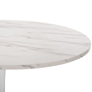Round dining table Rollo Hm9422.11 melamine in white marble metal legs Φ120x74hcm.