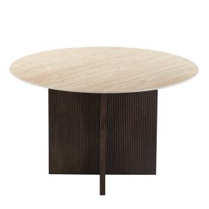 Round dining table Sky Hm18331 ceramic top with travertine look Φ120x76hcm.