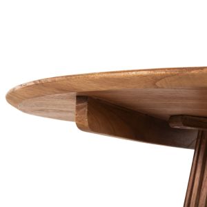 Round dining table Frantz solid pine wood Hm9388.11 in natural color D120x76.5hcm