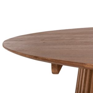 Round dining table Frantz solid pine wood in natural color D150x76hcm ημ9457,11