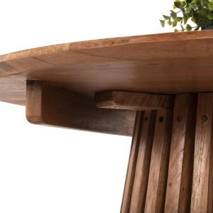 Round dining table Frantz solid pine wood in natural color D80x75hcm Hm9832.11