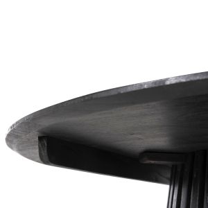 Round dining table Frantz solid pine wood in black color D120x76.5hcm Hm9388.12
