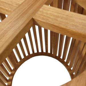 Round dining table Kenda solid pine wood in natural shade D120x75cm