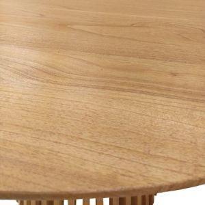 Round dining table Kenda solid pine wood in natural shade D120x75cm