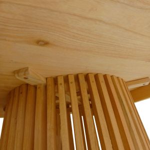Round dining table Kenda solid pine wood in natural shade D150x75cm