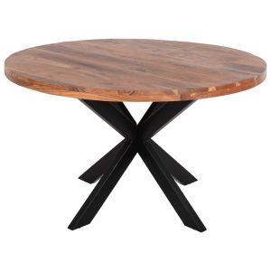 Round dining table Montana Superior solid wood top-acacia natural 4cm Φ150χ79hcm Hm9904