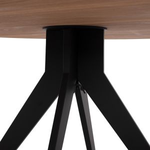 Round dining table with Mdf oak veneer top in rustic style D120x75h Hm9307,01