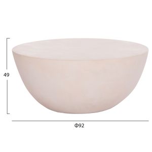 Round coffee table Allan Hm18162.02 fiber cement in light beige - Φ92x49in cm.