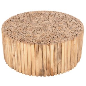 Round coffee table Cooter Naturally teak branches solid wood - natural finish D100x40h Hm9862