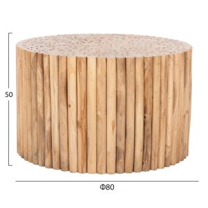 Round coffee table Cooter Naturally teak branches solid natural finish Hm9863 D80x50hcm