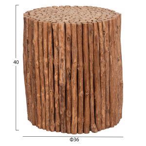 Round coffee table Drifter Hm4443 made of smooth wooden fabric in natural color Φ36x40cm.
