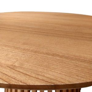 Round coffee table Kenda solid pine wood in natural shade D100x45cm