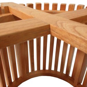 Round coffee table Kenda solid pine wood in natural shade D100x45cm