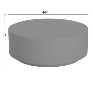 Round coffee table Kyoko Hm6579.01 gray fiber cement Φ90x34hcm