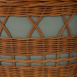 Round coffee table Vilhena Hm18165 fiber cement green - natural rattan Φ56x47cm.