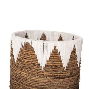 Кръгли кошници без капак 3 бр,, естествен/бял, D42x56hcm Hm4307