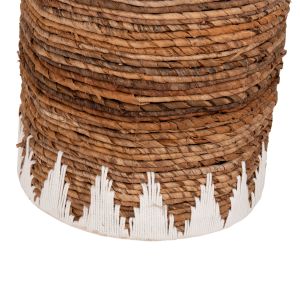 Кръгли кошници с капак 3 броя Rush в натурален-бял D42x63cm Hm4306