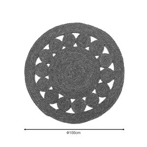 Round boho rug Lopzerc natural materials D100x2cm