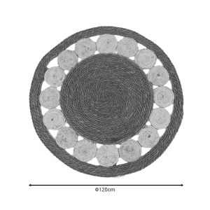 Round boho rug Opronzo natural materials D120x2cm