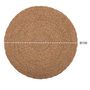 Round rug Crater Hm7847 mendong grass in natural color D100cm
