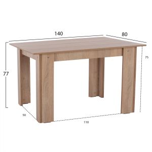 Kitchen table 140x80x77 sonoma color Hm2429,01