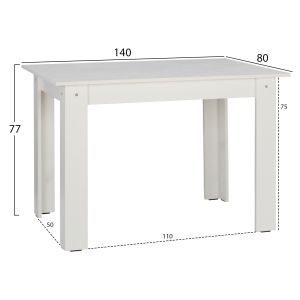 Kitchen table Kelvin white melamine Hm2429.03
