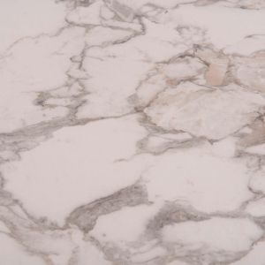Kitchen table Lana Hm18221.01 melamine in white marble look - black metal legs 140x70x72hcm.