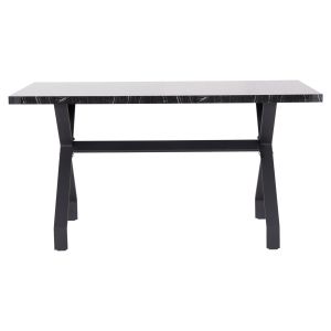 Kitchen table Lana Hm18221.02 melamine in the look of black marble-black metal legs 140x70x72.5hcm.