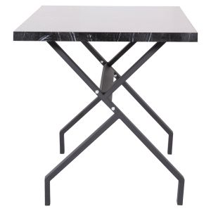 Kitchen table Lana Hm18221.02 melamine in the look of black marble-black metal legs 140x70x72.5hcm.